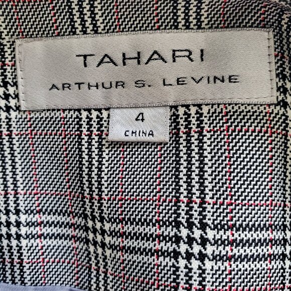 Tahari ASL Zip Front Plaid Skirt Suit with Peplum Size 4 - Picture 7 of 16